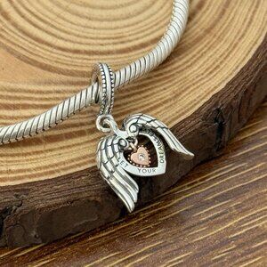 Pandora Club 2021 Angel Wings & Heart Dangle Charm